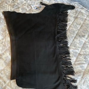 Ladies black ultrasuede western show chaps me